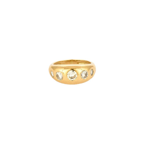 Bague or jaune jonc 5 diamants