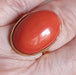 Ring YELLOW GOLD RING WITH ORANGE CORAL CABOCHON 58 Facettes R 1571 MOE