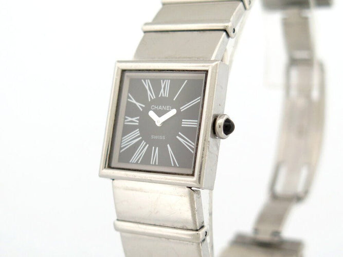 Montre vintage montre CHANEL mademoiselle h0826 en acier 23mm quartz + boite lady 58 Facettes 266161