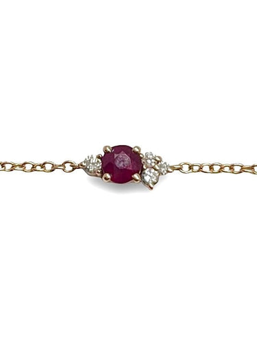 Bracelet Bracelet or rose rubis 0,10 ct et diamants 0,30 ct 58 Facettes 77801