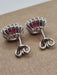 Boucles d'oreilles Boucles d'oreilles en or blanc, rubis ovales naturels et diamants 58 Facettes