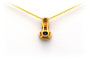 Pendentif Pendentif contemporain en or jaune, serti de diamants et d'un saphir 58 Facettes 10078