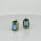 Boucles d'oreilles Boucles d'oreilles en or jaune avec aigues-marines et émeraude 58 Facettes 2505013