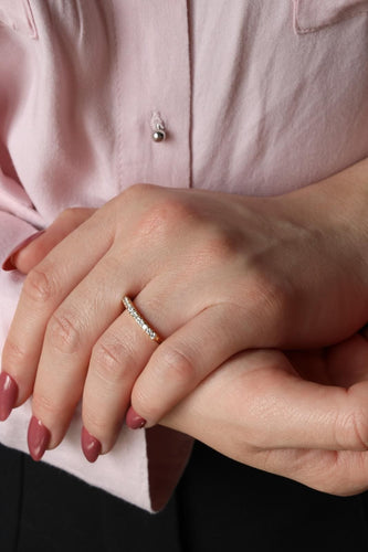 Bague 56.5 Bague Demi alliance Or jaune Diamant 58 Facettes 2271469CN