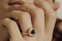 Bague 53 Bague Marguerite Or blanc Saphir Diamants 58 Facettes