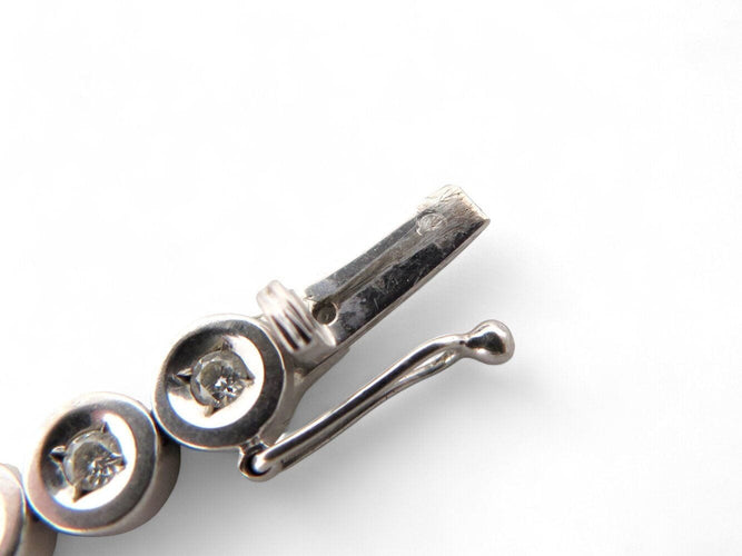 Bracelet bracelet tennis t19 serti de 35 diamants 2.1ct en or blanc 14k 16gr 58 Facettes 268155