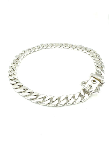 Collier HERMES. Collection "Boucle sellier", collier vintage en argent 58 Facettes