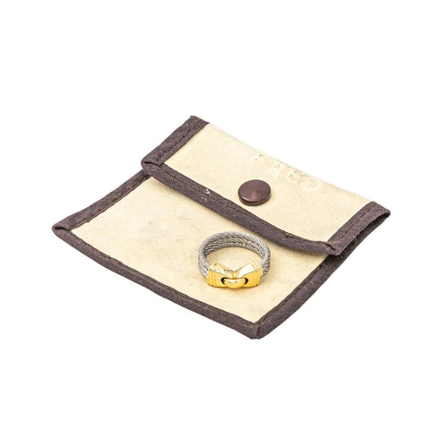Bague 50 Fred Bague Force 10 Or jaune, Acier 58 Facettes 4410632CN