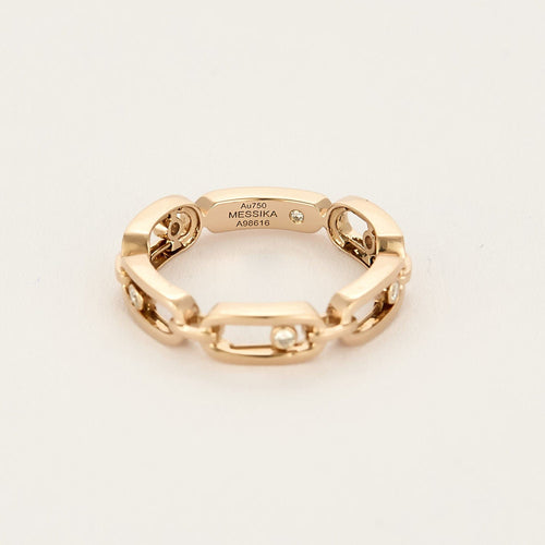 Bague 52 MESSIKA - Move Link Multi - Bague en or rose et diamants 58 Facettes 58FC22