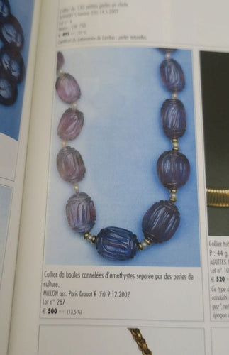 Collier Collier améthystes fermoir en or 58 Facettes