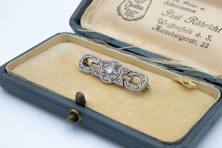 Broche Platinum Art Déco Brooch with Diamonds 58 Facettes 10583