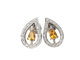 Boucles d'oreilles Boucles d'oreilles en or blanc, citrines et diamants 58 Facettes 32804 b