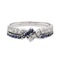 Bague 56 Bague Or blanc Saphir, Diamant 58 Facettes 3124049CN