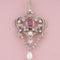 Pendentif Pendentif Belle Époque en or jaune 18k et platine, diamants, perles, saphir rose 58 Facettes