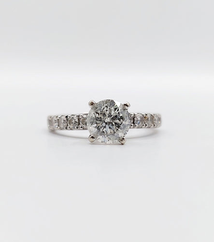 Bague Bague solitaire or blanc diamant de 1,15 carat - certificat 58 Facettes A04032