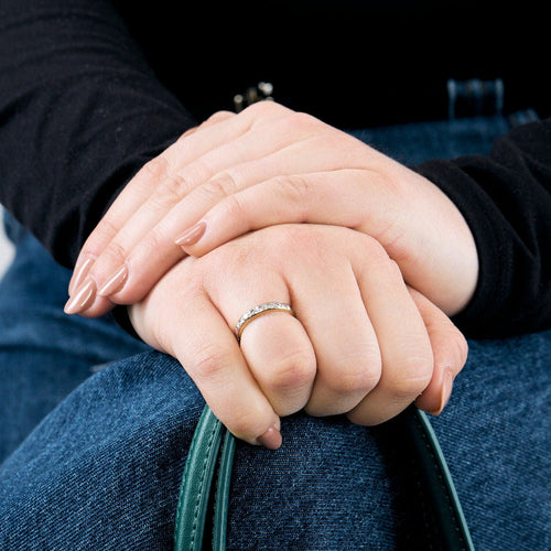 Bague 53 Alliance tour complet platine et diamants 58 Facettes ENG10229