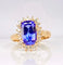 Bague 53 Bague tanzanite 3,50 carats diamants 58 Facettes AB527