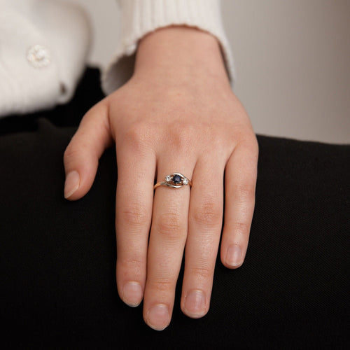 Bague 54 Trilogie saphir et diamants 58 Facettes