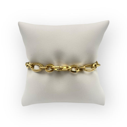 Bracelet Bracelet or jaune maille alternée 58 Facettes 149062015