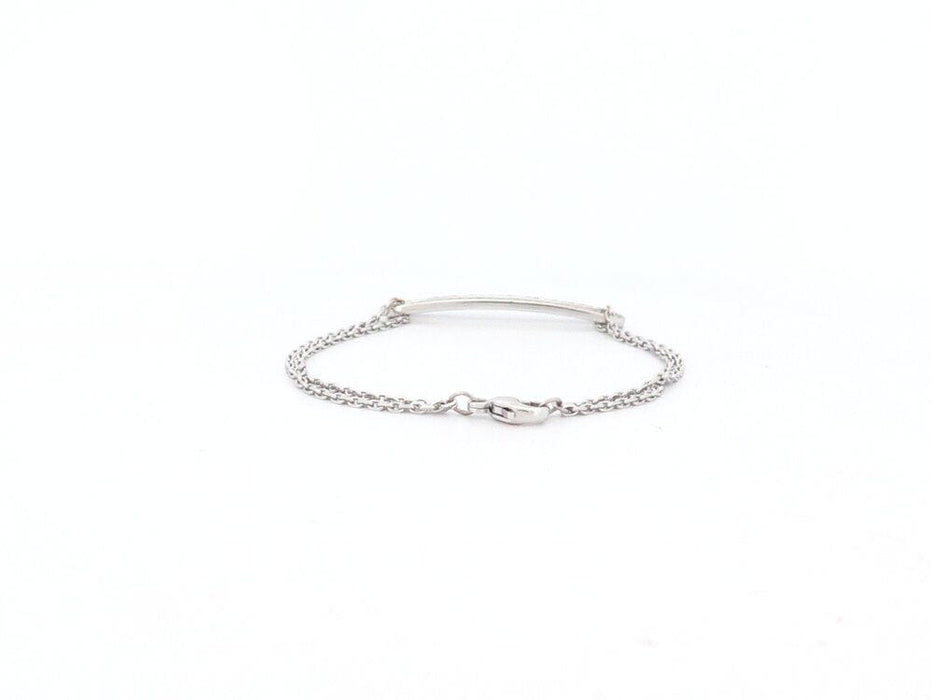 Bracelet bracelet DINH VAN maillon slim 14 or blanc 18k diamants 0.48 ct 58 Facettes 265172