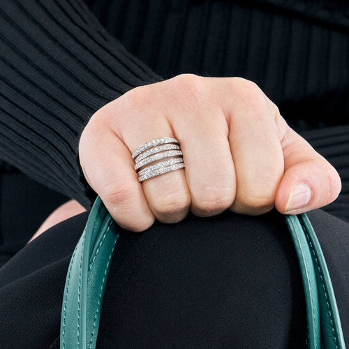 Bague 49 Bague moderne or blanc et diamants 58 Facettes EVR2612