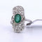 Bague 56 Bague Art Déco en or et émeraude 58 Facettes