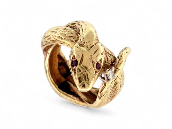 Bague 45 bague ATELIER VM angelo serpent t45 en or jaune 9k rubis diamant 58 Facettes 269544