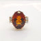 Bague 57 Bague or jaune citrine et diamants 58 Facettes