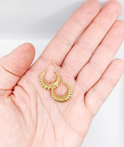 Boucles d'oreilles Créoles style Art Déco or rose 58 Facettes A06260