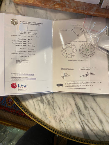 Bague 52 Bague or jaune, diamant 4,17 carats et diamants baguettes 58 Facettes AB418