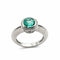 Bague 54 Bague contemporaine « Lumière d’émeraude » en or blanc, diamants et émeraude 58 Facettes 50345