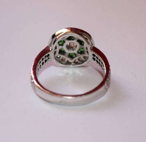 Bague 53 Bague style Art Déco diamants et tsavorites 58 Facettes 416