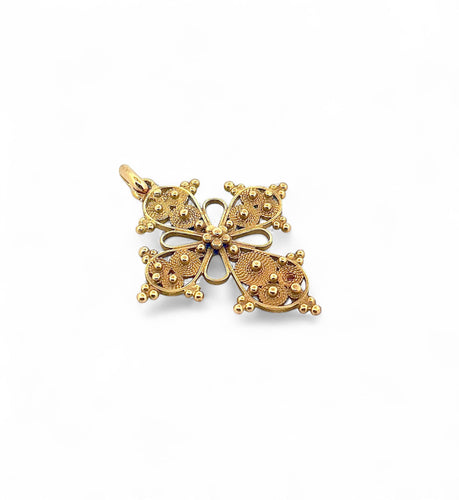 Pendentif Pendentif croix vintage en or jaune 18 carats 58 Facettes