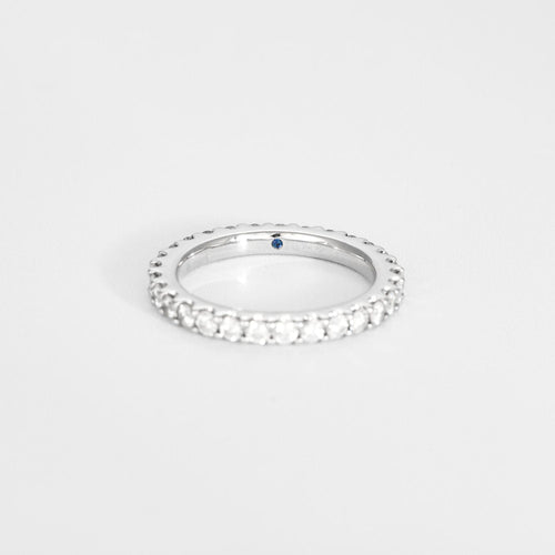 Bague 58.5 Alliance Rivière or blanc diamants 58 Facettes LP1056/12