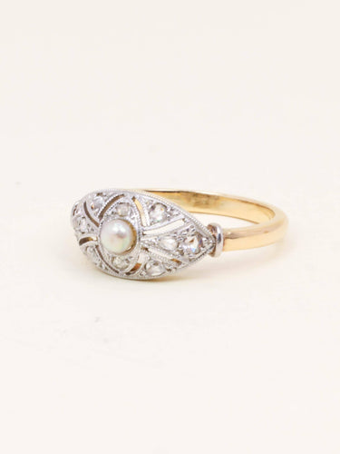 Bague 52 Bague Belle Epoque diamants perle fine 58 Facettes 1199.7