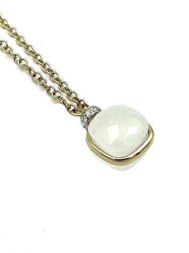 Collier POMELLATO. Collection "Nudo Petit", collier en or, quartz et diamants 58 Facettes