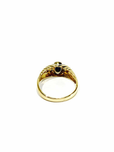 Bague 54.5 Bague or jaune diamants saphir 58 Facettes