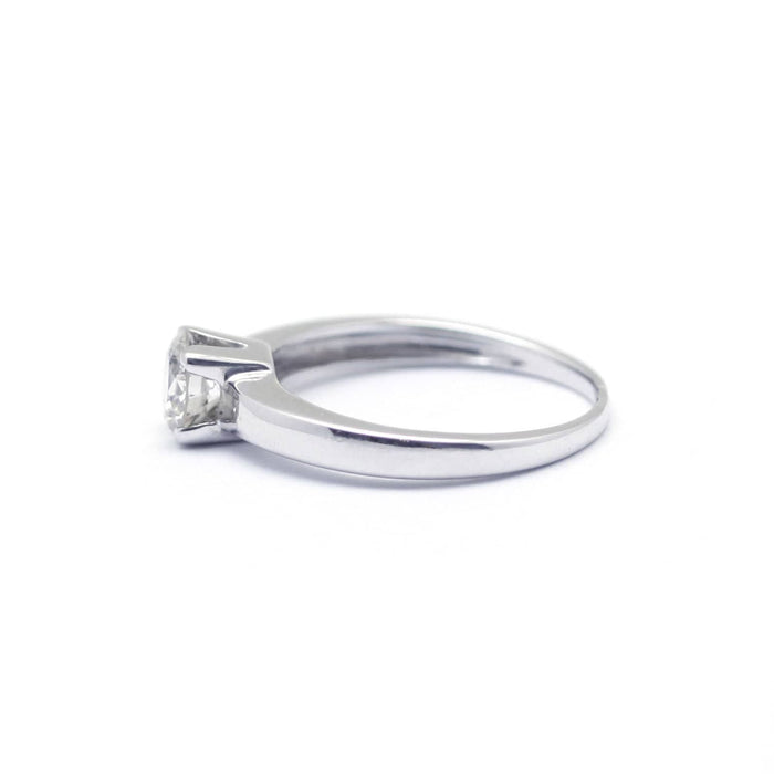 Solitaire or blanc diamant