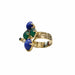 Bague 54 Bague en or jaune lapis lazuli, diamants et chrysoprases 58 Facettes CAE-RI-GRA-YGDLP