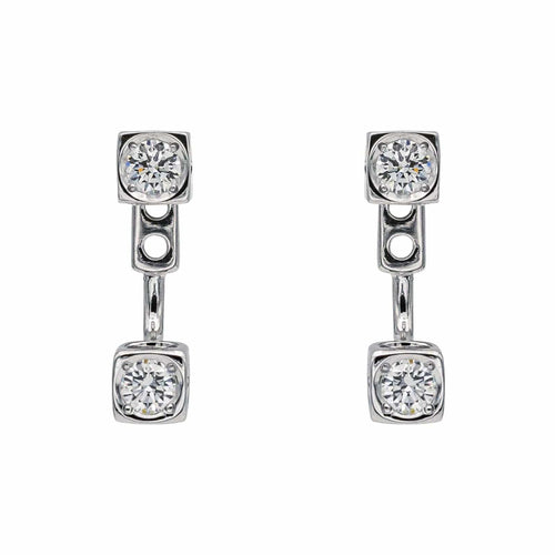 Boucles d'oreilles Dinh Van Boucles d'oreilles Cube Or blanc Diamant 58 Facettes 3946312RV