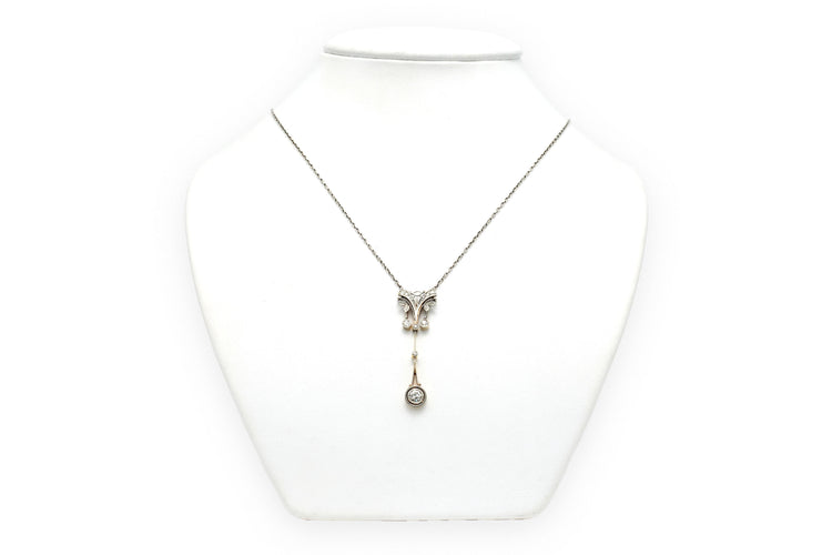 Collier Collier Art Déco or jaune et argent diamants 58 Facettes 22729