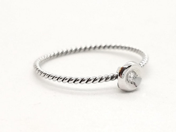 Bague 54 Bague Or blanc Diamant 58 Facettes 579277RV