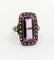 Bague 52.5 Bague marquise victorienne améthyste et diamants taille rose en or 18k et argent 58 Facettes A06427