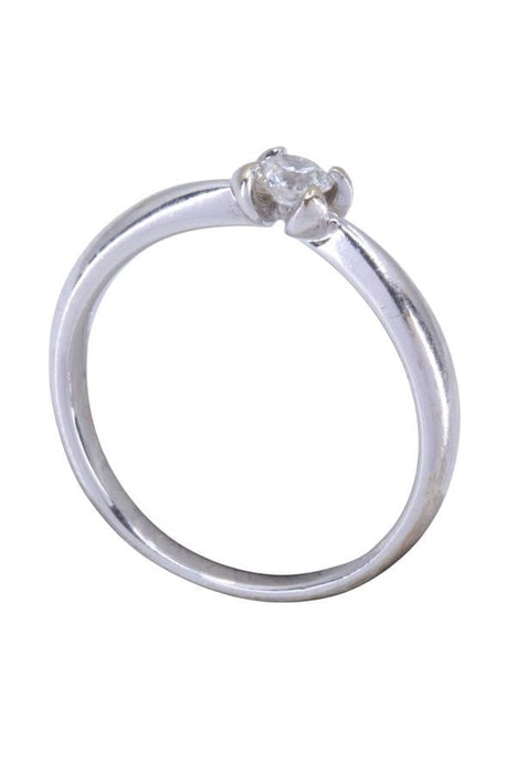 Bague solitaire or blanc diamant