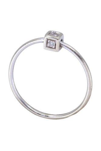 Bague 53 Bague or blanc diamant 58 Facettes 094291