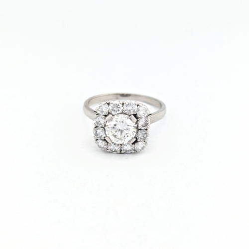 Bague 59 Bague Pompadour en or blanc Platine et diamants 58 Facettes 30884