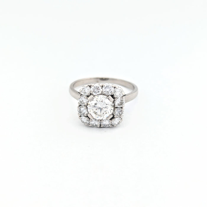 Bague 59 Bague Pompadour en or blanc Platine et diamants 58 Facettes 30884