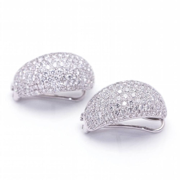 Boucles d'oreilles Boucles d'oreilles TAUBE en or blanc, pavé de diamants 58 Facettes D364221LF