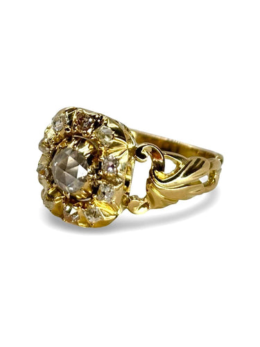 Bague 56 Bague ancienne or jaune et diamants 0,50 ct 58 Facettes 1124