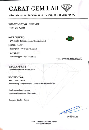 Bague 50 Bague or jaune, diamant et émeraude Zambienne 58 Facettes CGL 32007